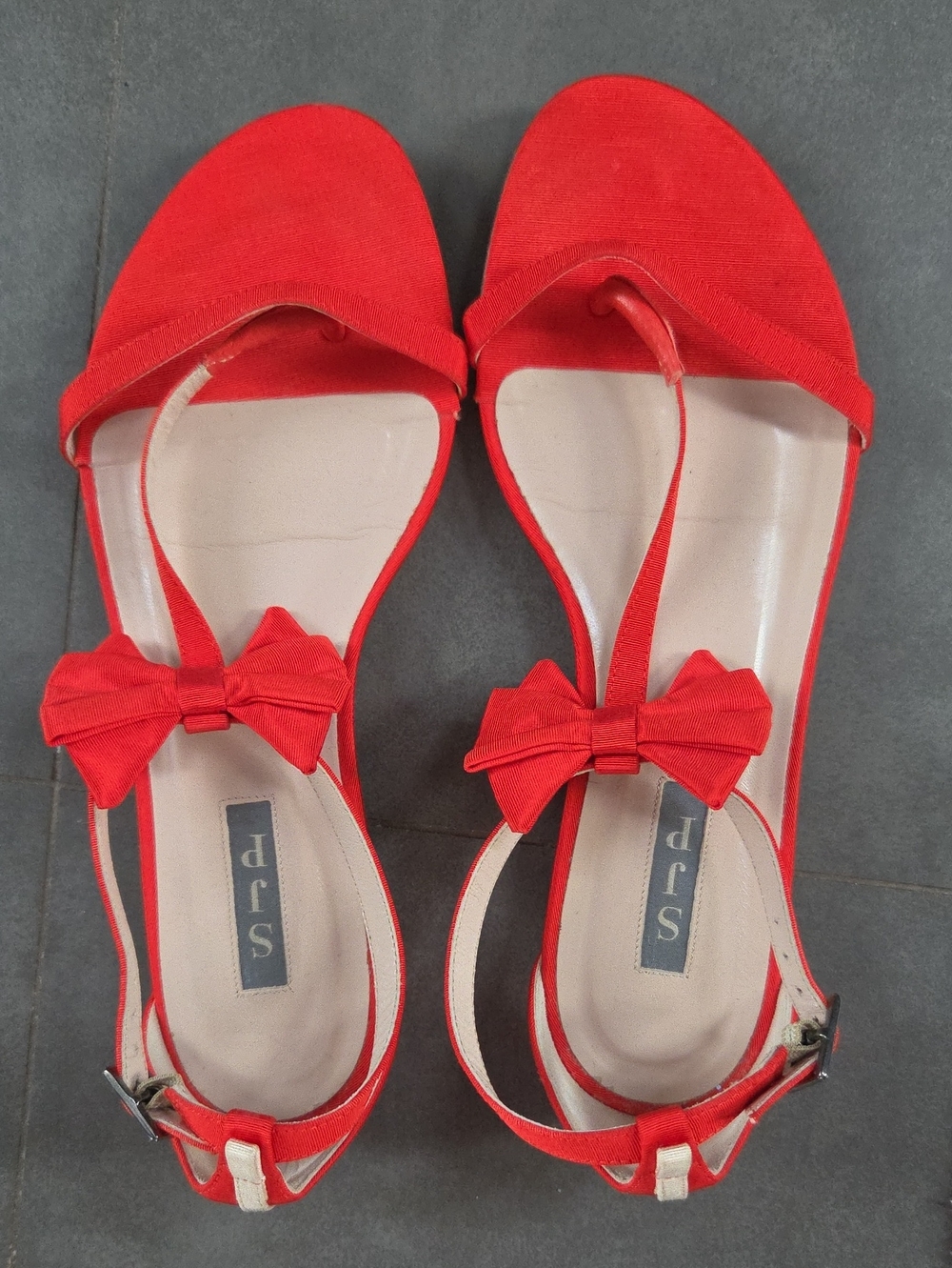SJP by Sarah Jessica Parker Red Bow T-Strap Sandals